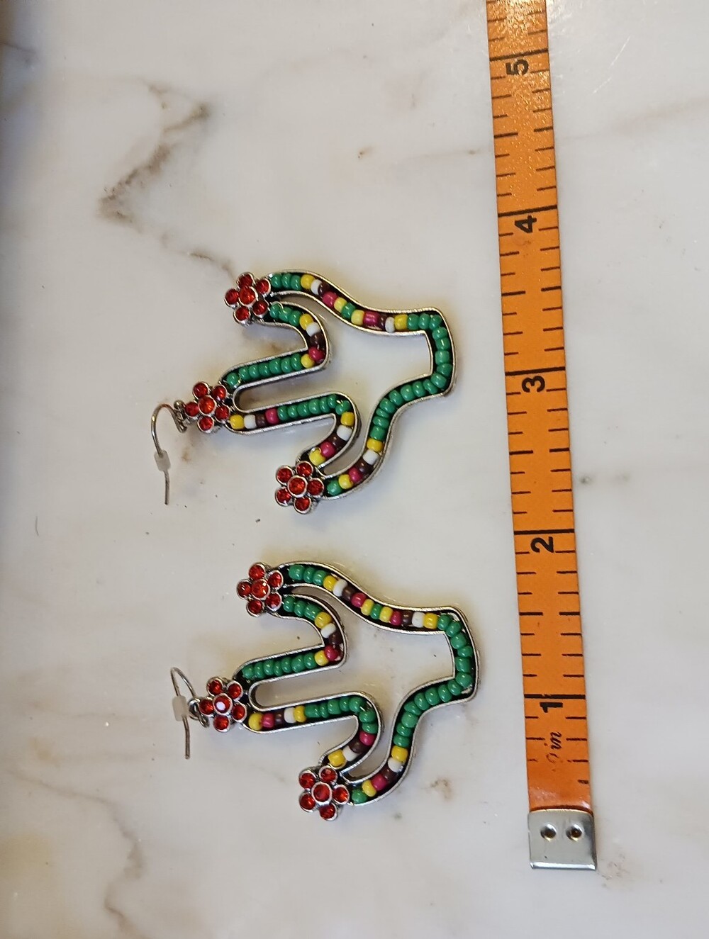NWT Wildflower Cactus Earrings, Rhinestone Blooms, Gift Box - Picture 6 of 8